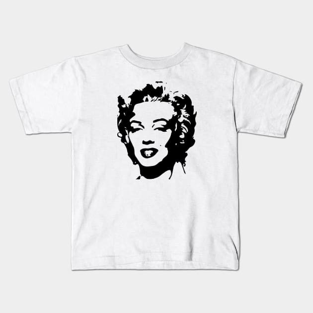 Classic beauty pinup girl pen and ink art Kids T-Shirt by AdrianaHolmesArt